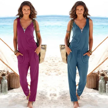 

Sexy Sleeveless jumpsuit women long romper 2020 summer women lady Fashion trousers beach jumpsuit coveralls sexy female frock