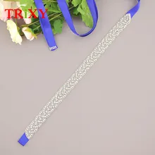 TRiXY S216 Стразы, бисероплетение, для вечеринки, выпускного вечера, аксессуары для платья, свадебные Ремни с кристаллами, свадебные ленты, Свадебные ремни