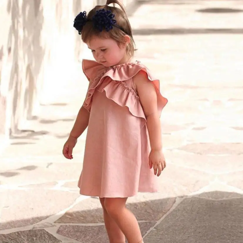 

6M-24M Newborn Infant Baby Girls kids cute dresses for girls Wings Ruffles princess Dress Outfits Clothes girl party dress