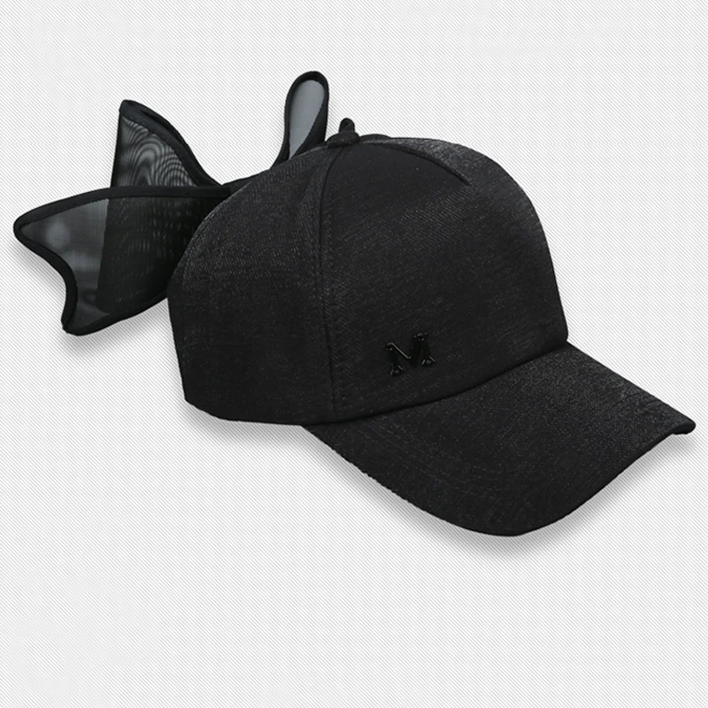 Big Bowknot Baseball Cap for Girl M mark Pink hat for Women Summer Adult Bow Caps Snapback Hip Hop Caps with a straight visor Women's Hats
