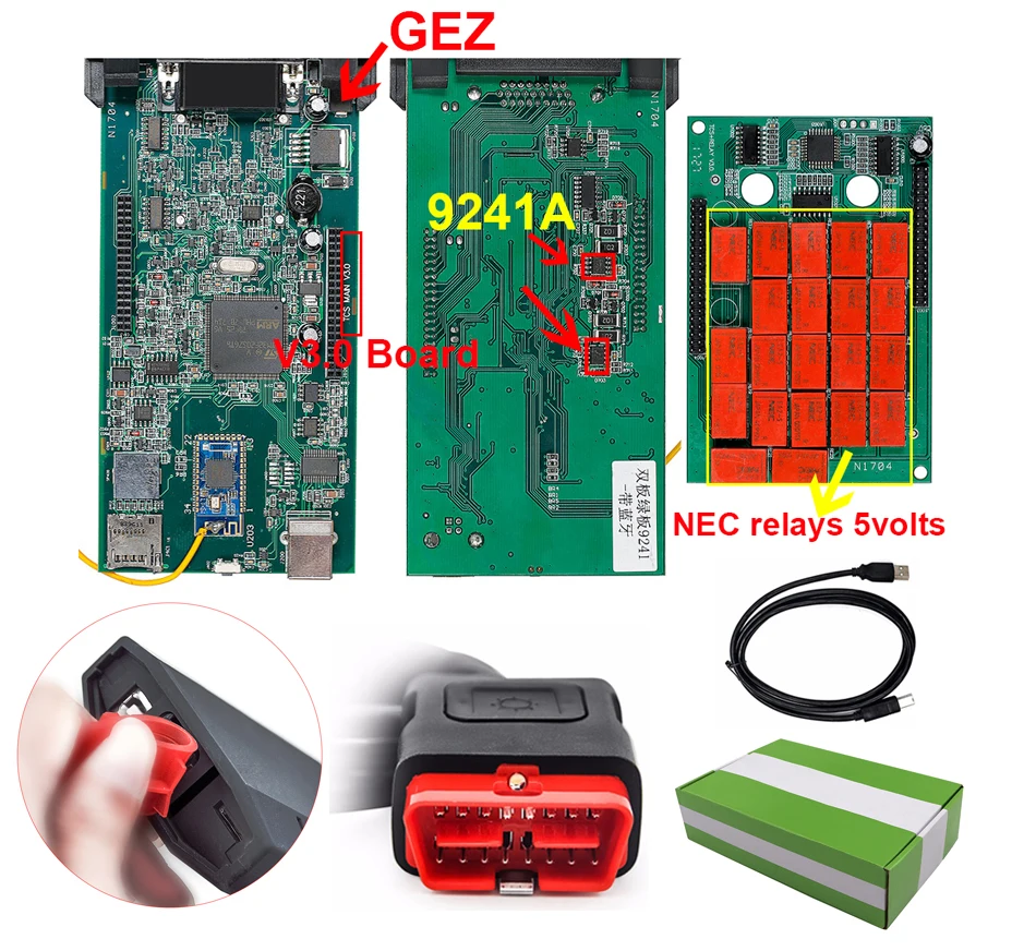 TCS V3.0 NEC Реле Pro зеленая доска диагностический инструмент Bluetooth 2016R1/2015. R3 программное обеспечение для автомобилей/грузовиков OBDII сканера