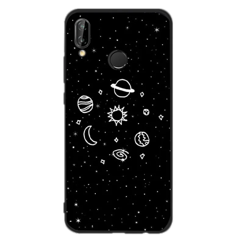 Матовый Силиконовый чехол для huawei P20 Lite, чехлы для mate 10 Lite P10 P8 P9 Lite Mini P Smart Cartoon Milky Way, полное заднее покрытие - Цвет: Флуоресцентный зеленый