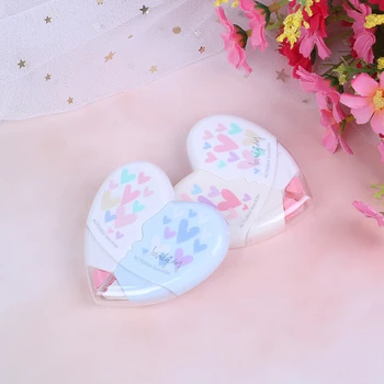 

2pcs Love Heart Correction Tape Kawaii Student Stationery Office School Supplies