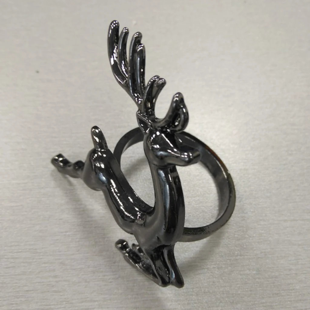 Zinc Alloy Elk Deer Design Napkin Rings Holders for Dinners Parties Dinner Table Decoration
