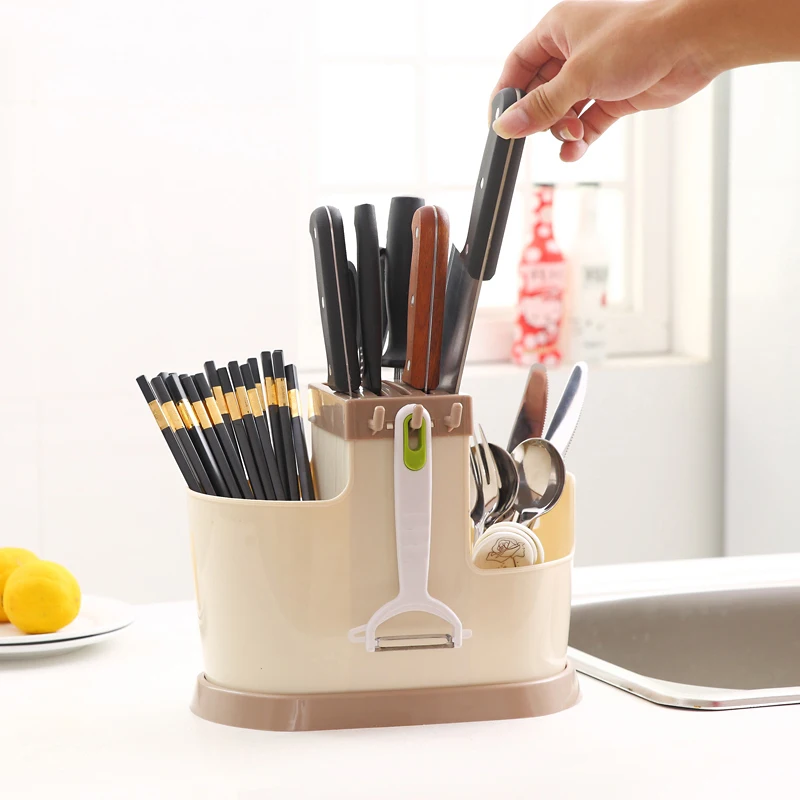 LIYIMENG Kitchen Tableware Draining Rack Chopsticks Spoon Fork Storage Box Cutlery Holder Detachable Drainer StrainerB6