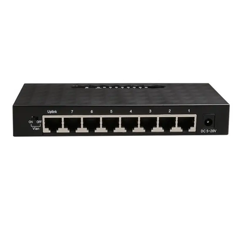 HOT-Diewu 8 Port Gigabit Ethernet Network Switch 10/100/1000Mpbs Hub Desktop Lan Hub Full/Half Duplex Exchange Ethernet Smart