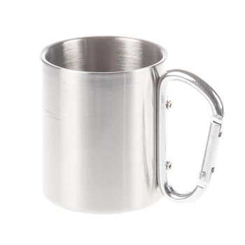 

LGFM-Stainless Steel Camping Hiking Cup Carabiner Hook Double Wall
