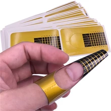 

100pcs Nail Forms Nails Gel Extension Stickers Gold U Shape French Tips Guide Acrylic Curve Nail Form Manicure Styling Tools