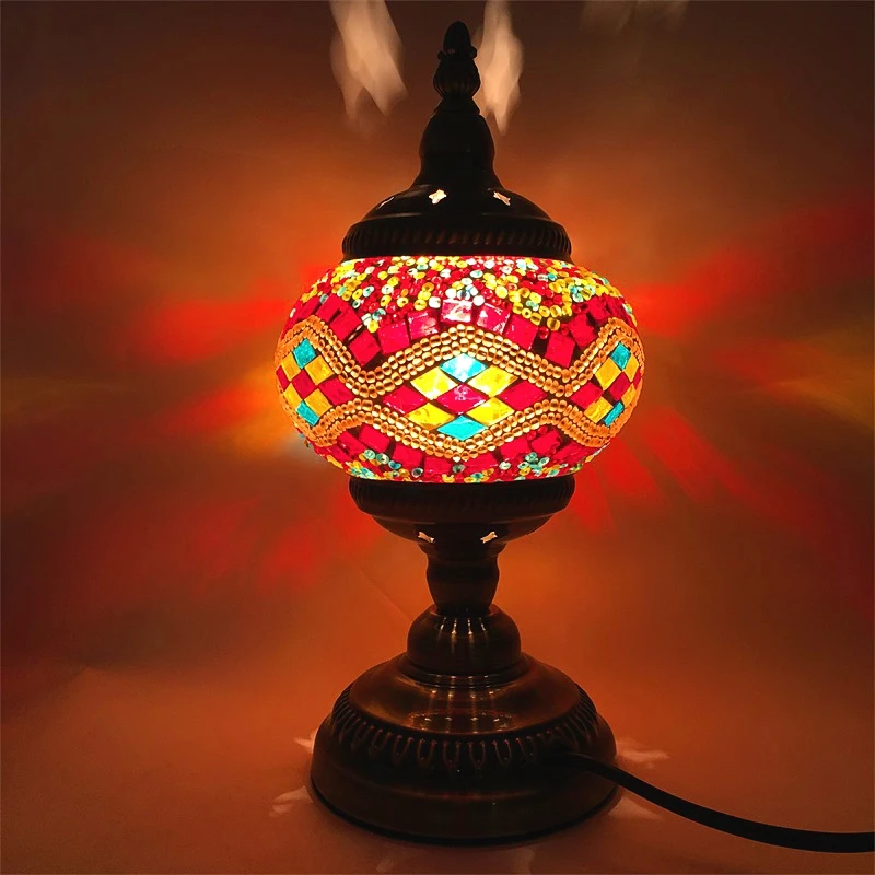 Винтажная Турецкая мозаичная лампа для гостиной, спальни, настольная лампа для домашнего декора, витражная стеклянная лампа ручной работы, настольная лампа Тиффани
