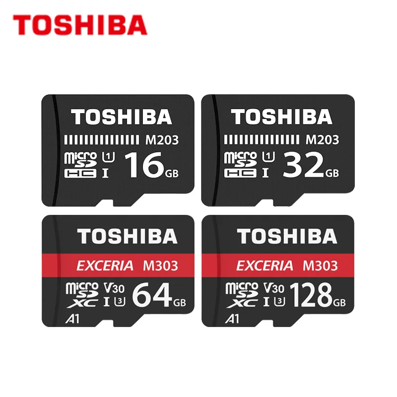 

100% Original TOSHIBA M203 Micro SD Card 16GB 32GB High Speed 100MB/S U1 64GB 128GB M303 Memory Card UHS-I TF Card Microsd