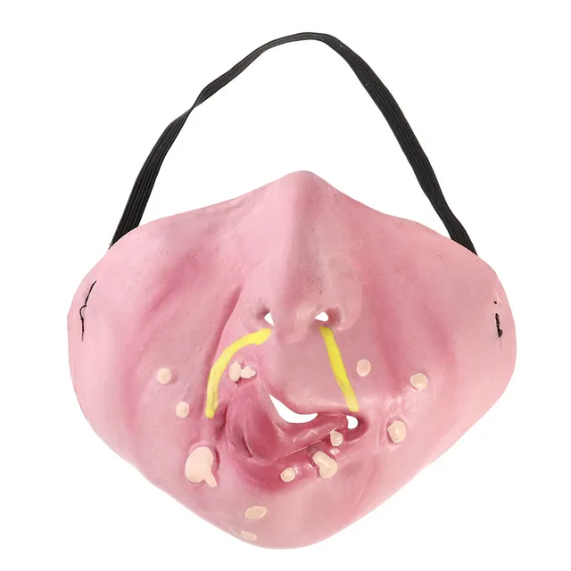 NICEMXAS Big Teeth Latex Mask for Movie Fancy Dress Masquerade Party Horror Creepy Elastic Band Half Face Masks Funny Costume