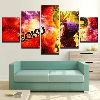 

Wall Arts Canvas Printed Painting 5 Pieces Animation Dragonball Posters Home Decoration Pictures Living Room Modular Framework
