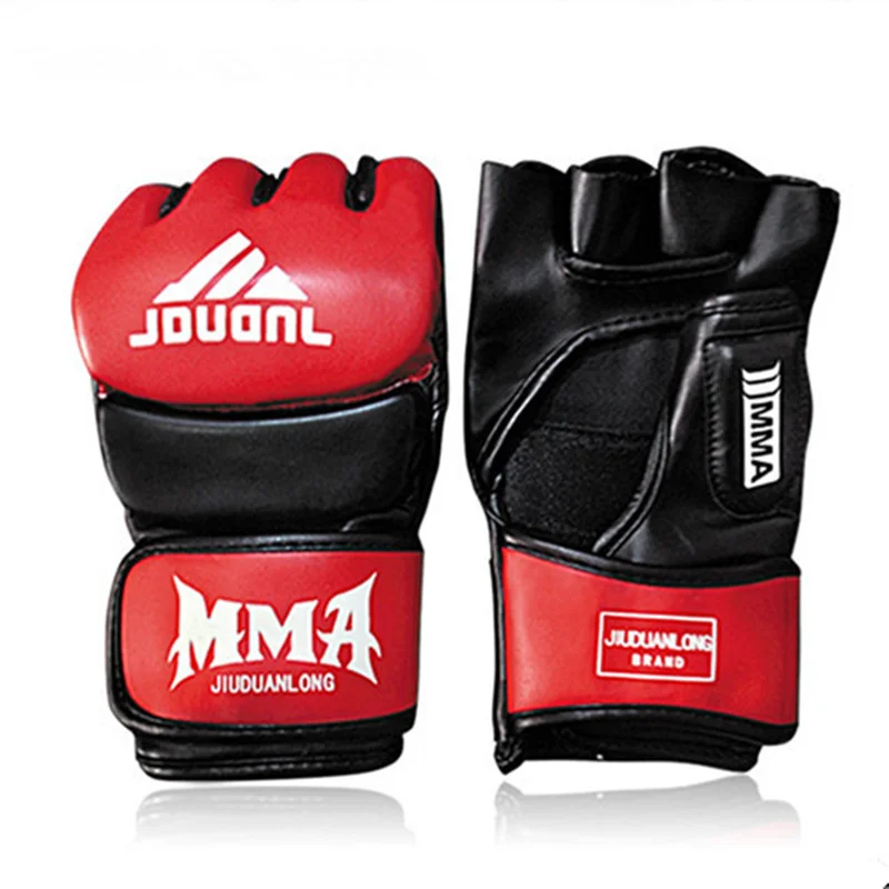 

Fighting MMA Gloves 1Pair Adult Half Finger Boxing Gloves PU Material Hit Sandbag Glove Mittens Guantes Sanda training