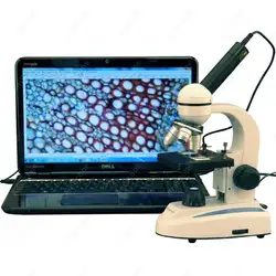 Студент микроскоп-amscope поставки 40X-1000X металла Рамки Стекло оптика цифровой студент микроскоп + 2mp USB Imager