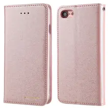 Silk Luxury Magnetic Flip with Credit Card Holder Wallet Case for iPhone 5 5s Se 6 6s 7 Plus Brand Phone Cover Coque Capinha
