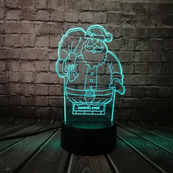 

NEW Christmas lamp Santa Claus 3D LED USB LAMP Colorful Gradient Night Light Touch Remote Merry Xmas Home Decorative