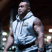 Мужские спортивные майки спортивная майка для бега компрессионные колготки мужские s рубашка без рукавов с капюшоном майка тренировочная безрукавка на молнии