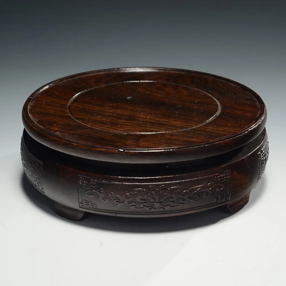 chinese style solid rotatable wooden vase base Adornment Upscale gift