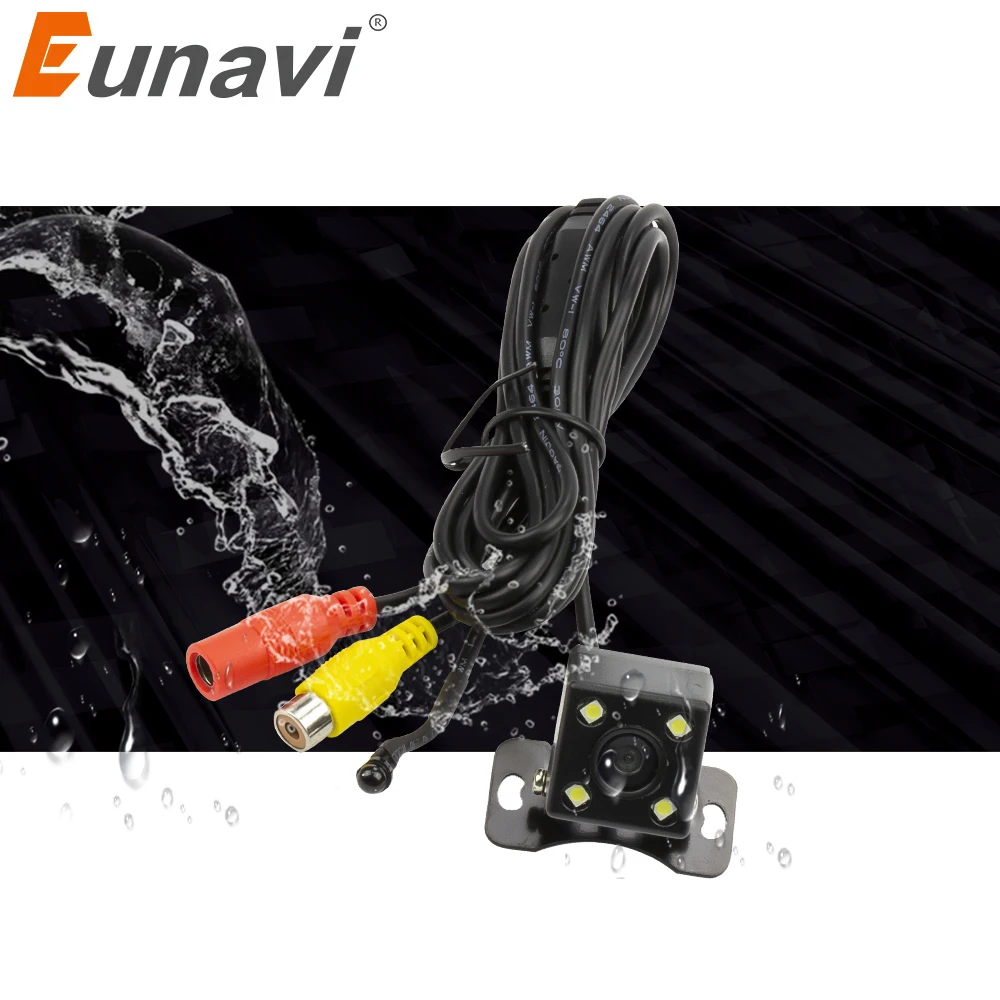 Автомобильная камера заднего вида Eunavi 4 светодиодный ночное видение