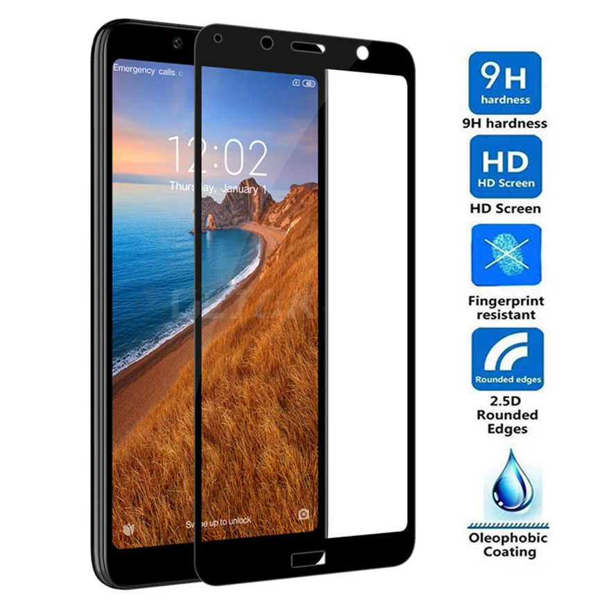 

Protective Glass On For Xiaomi Redmi 7A 6A 5A S2 POCO F1 Tempered Screen Protector For Redmi Note 7 6 Pro 5 Plus Full Cover Film