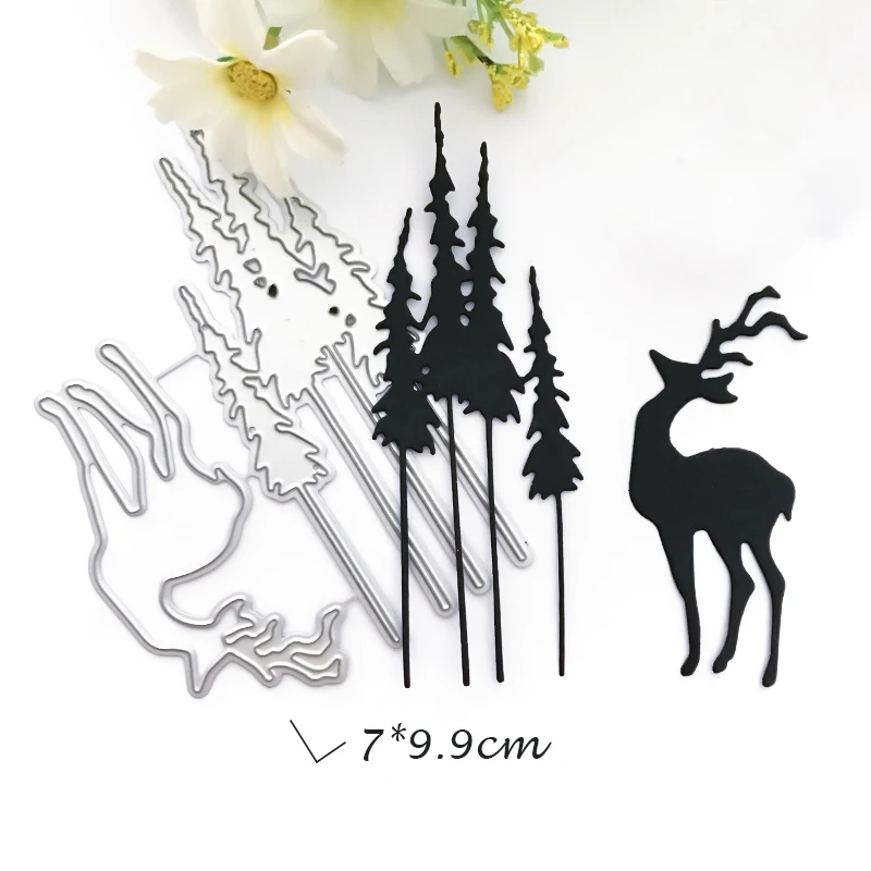 

Christmas Tree Deer Metal Cutting Dies for Scrapbooking DIY Album Embossing Folder Paper Card Maker Template Decor Stencils Dies