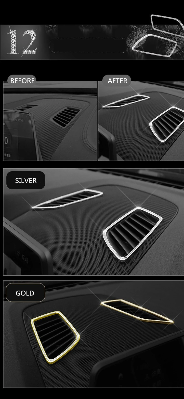 Со Стразами из нержавеющей стали мультимедийная Кнопка украшение для вентиляционного отверстия для BMW 5 серии модифицированный 18 5 серии 528530li автомобиль