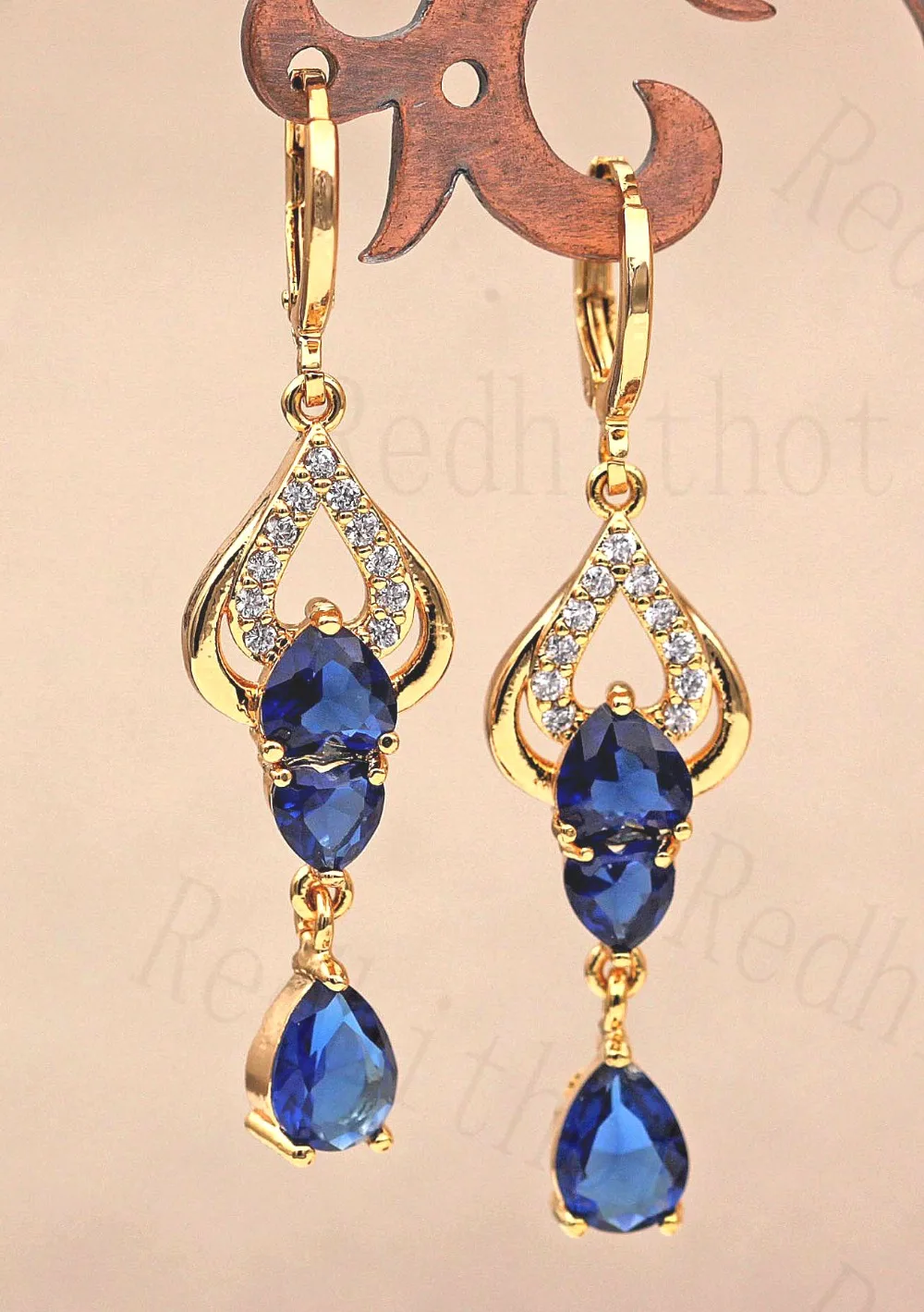 

New Luxury Waterdrop Drop Earrings for Women Gold Color Earring with Teardrop Rainbow Zircon Trendy Jewelry for Party Wedding