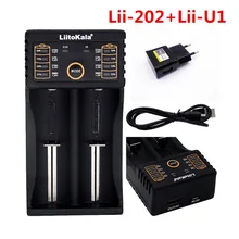 Liitokala 18650 usb carregador de bateria inteligente com função de banco de energia para ni mh lítio para 26650 18350 14500 +