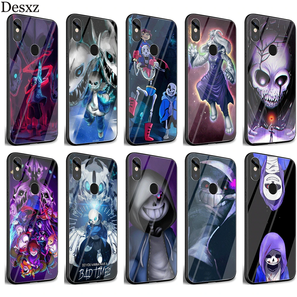Стеклянный чехол Gerleek Undertale Sans для Xiaomi MI 8 9 Lite A1 A2 Redmi Note 5 6 7 Pro 6A 4X Pocophone F1