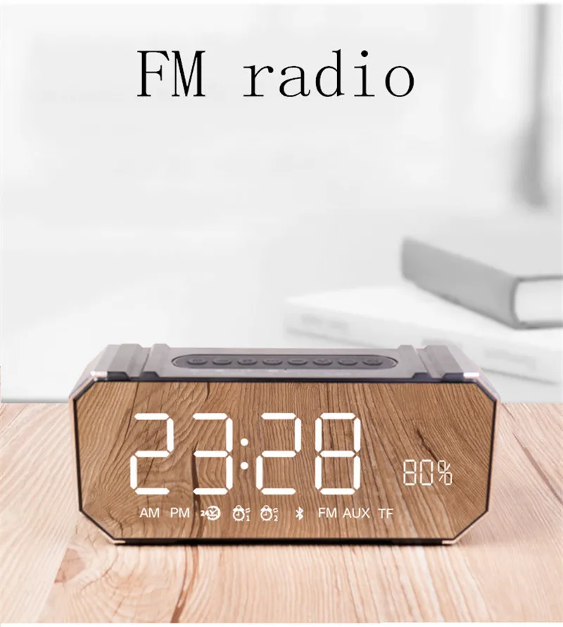 Бытовая прикроватная смарт-динамик fm-радио Мини Bluetooth качество звука четкие и стабильные часы многофункциональный музыкальный будильник