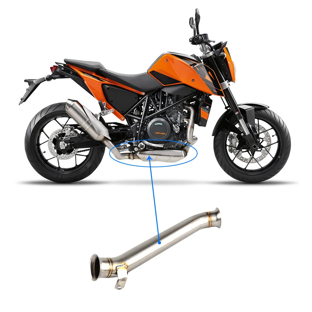 Мотоциклетная промежуточная труба системы выпуска для Husqvarna Vitpilen 701- KTM 690 Duke 2012- глушитель из нержавеющей стали