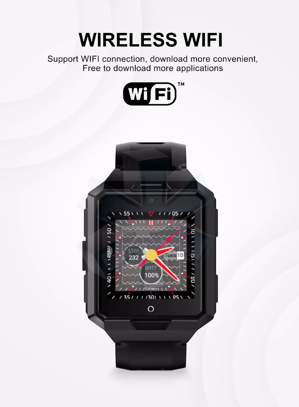  ELECTSHONG 4G Net Smart watch 8G ROM WIFI Smartwatch Heart Rate Blood Pressure Camera SIM Card GPS 