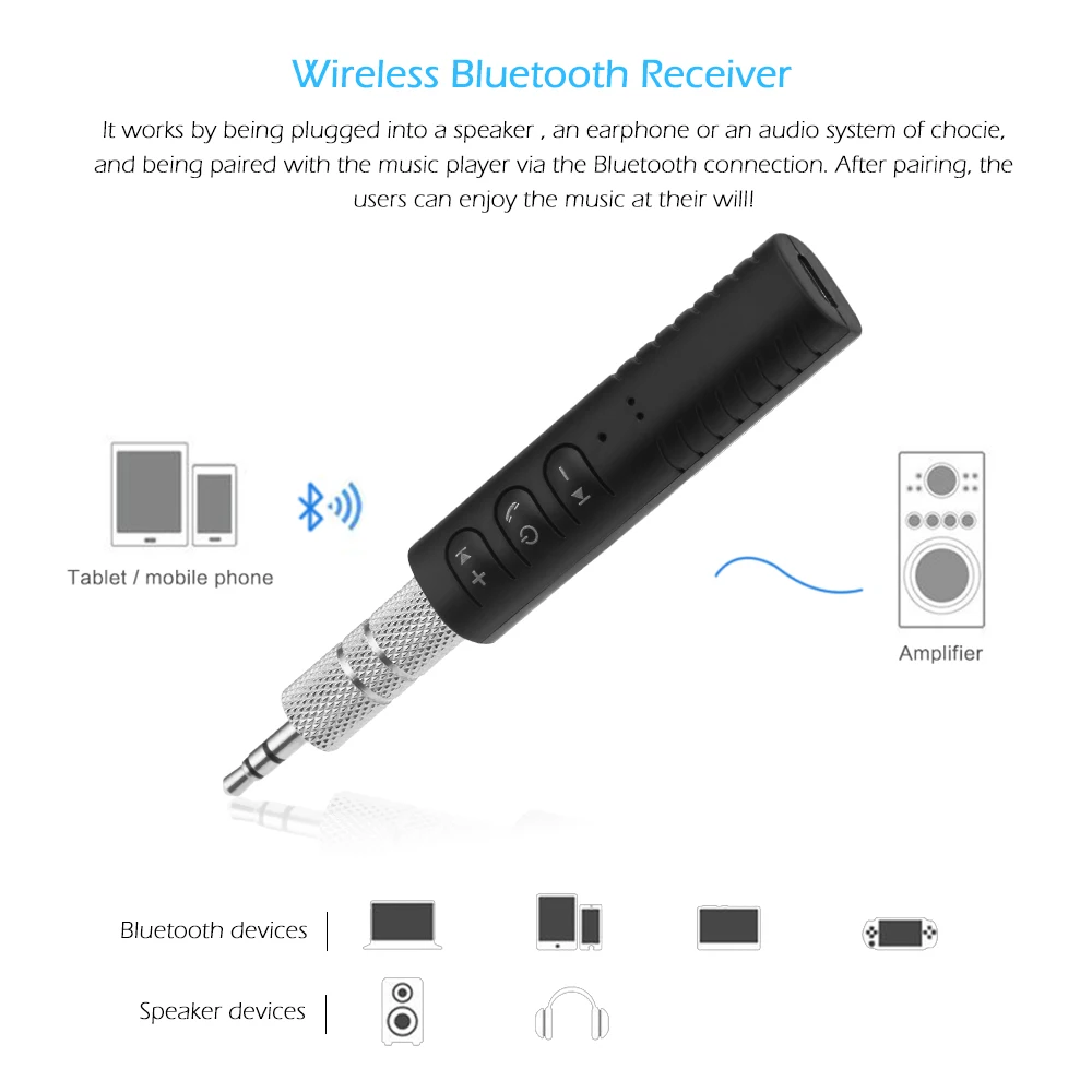 Мини 3,5 мм разъем Bluetooth автомобильный комплект Handsfree Музыка Аудио приемник адаптер авто Bluetooth AUX для динамика наушников автомобиля AUX