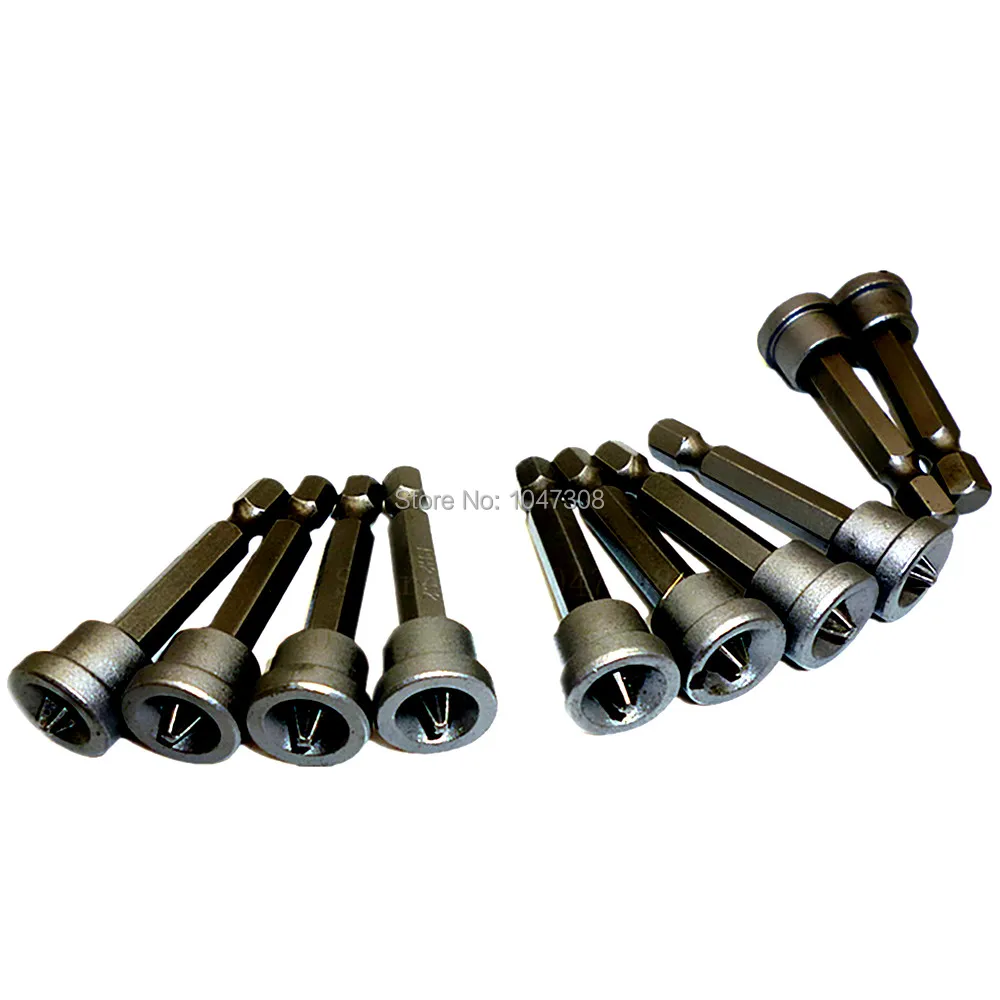 10pc Drywall Screwdriver Bit Set Ph2 50mm Bit 1/4" Hex Shank