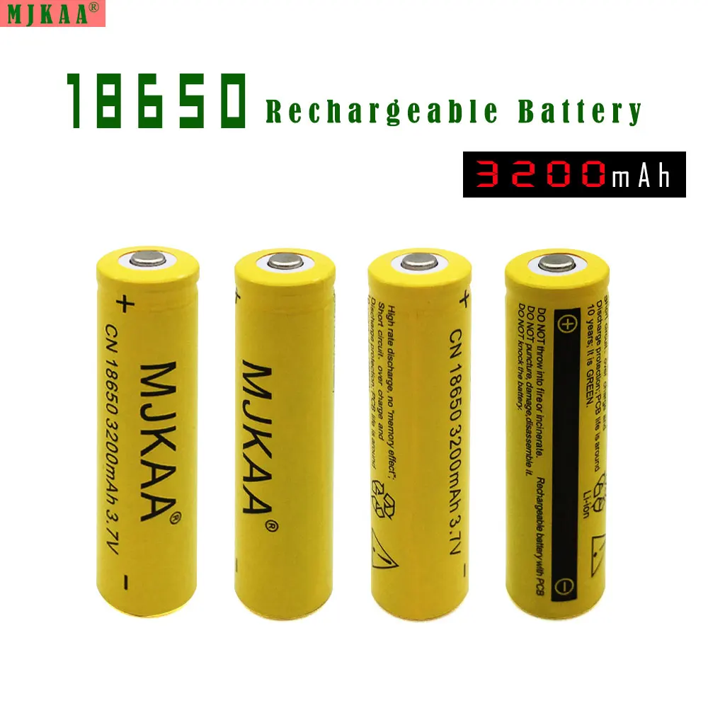 4pcs 18650 Rechargeable Battery 3200mah 3.7V(Not AA/AAA battery) Li ion