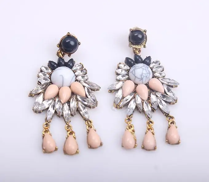 db10064 pale pink macaron Woman Fashion Jewelry designer uxury brand Candy Sparkle statement baroque earrings | Украшения и