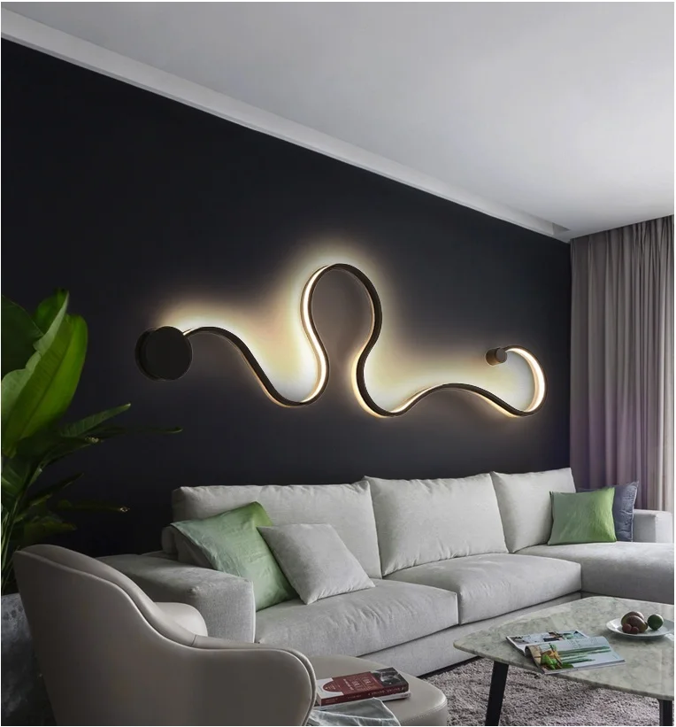 

Modern creative wall lamp black / white led indoor living room bedroom bedside lamp Commercial premises decoration ceiling lamp