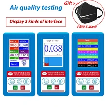 Formaldeyde HCHO PM1.0 PM2.5 PM10 Gas Analyzer TVOC Particles Detector Meter PM 2.5 PM 10 Tester Air Quality Analyzer lcd digital pm2 5 air quality detector pm10 particle concentration sensor indoor outdoor environment gas tester air analyzer