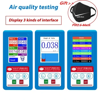

Formaldeyde HCHO PM1.0 PM2.5 PM10 Gas Analyzer TVOC Particles Detector Meter PM 2.5 PM 10 Tester Air Quality Analyzer