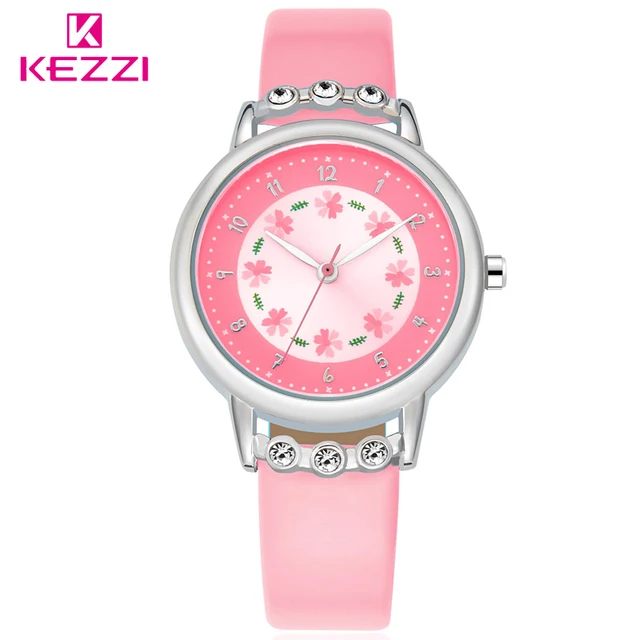 KEZZI Brand Lovely Children Rhinestone Flower Wristwatch Girl Gift Analog Watch KEZZI Brand Lovely Children Rhinestone Flower Wristwatch Girl Gift Analog Watch