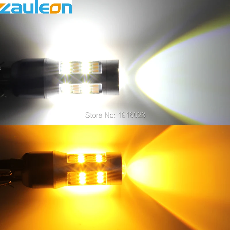 Светодиодный переключатель Zauleon T20 7443 2 шт. белый янтарный/желтый светодиодный