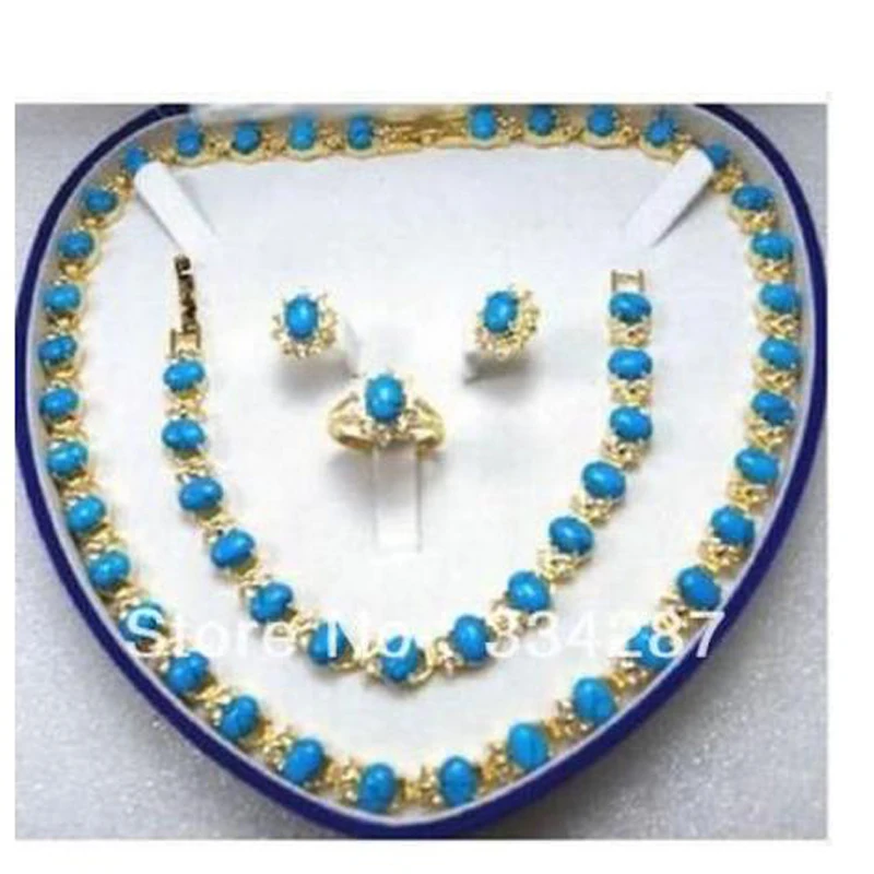 

New Beautiful Turquoises Necklace/Bracelet/Ring/Earring Set