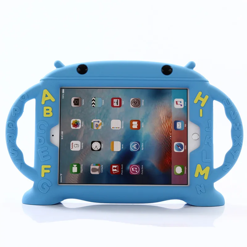 Для Apple Ipad Mini 1 2 3 силиконовый ударопрочный резиновый чехол для Ipad Mini2 Mini3, защитный чехол с ручкой и подставкой для детей - Цвет: Синий