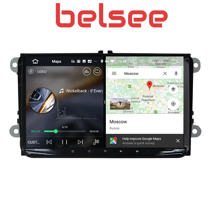 Belsee 9 &quotAndroid 8 0 4 Гб автомобильное радио для VW Volkswagen Jetta Passat b6 b7 Golf Skoda Seat стерео