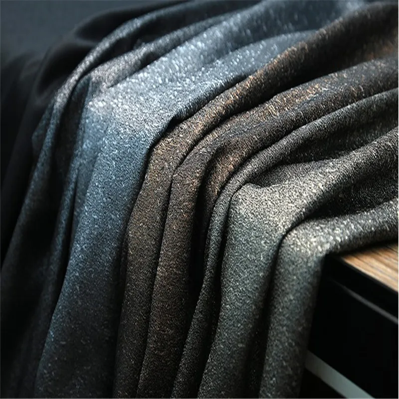 

SASKIA 1Meter Shinny Jacquard Brocade Fabric African Lace Sew Clothing Dress Material Patchwork ZAKKA Fabrics 286G/M Black Grey