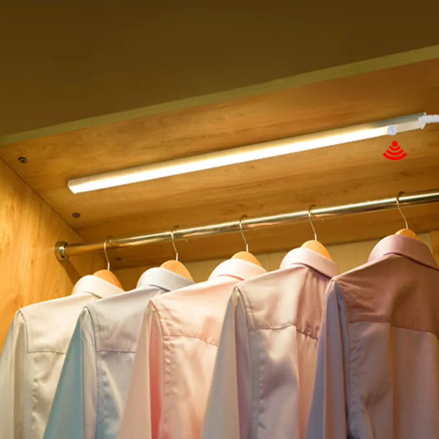 

12V LED Under Cabinet Lights With PIR Motion Sensor 30 40 50 cm Smart LED Night Lamp For Bedroom Kitchen Cold/Warm White