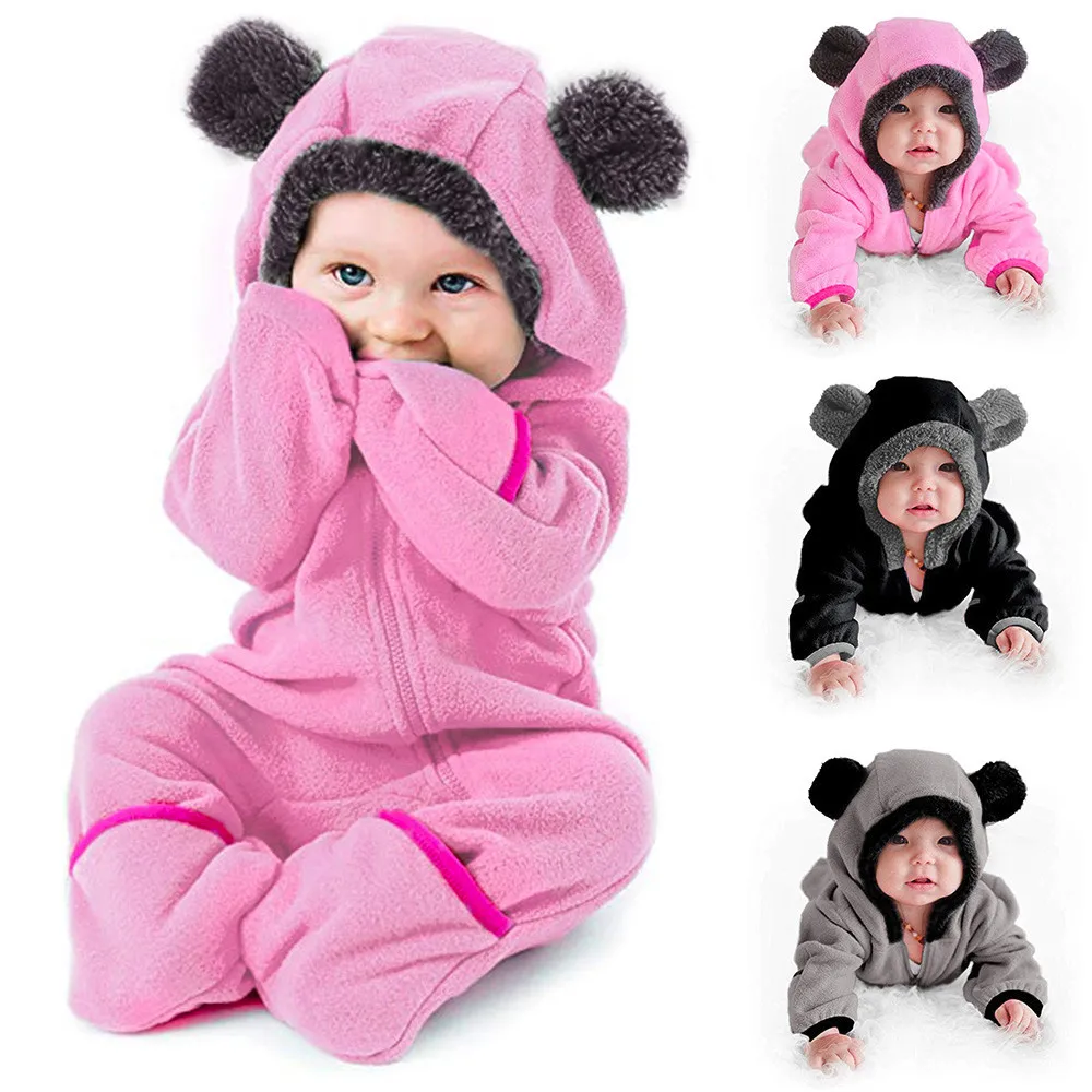 Зимняя одежда; детские комбинезоны для новорожденных; вязаный свитер для маленьких мальчиков и девочек; комбинезон с капюшоном; детская одежда с молниями для малышей; комбинезон; 1D11