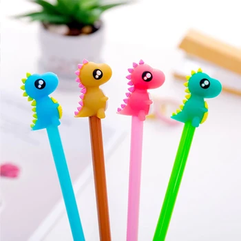 

4Pcs Cute Dinosaur Gel Pen Novelty Korean Kawaii Animal Dragon Monster Stationery School Office Supplies Material Gift Accessory