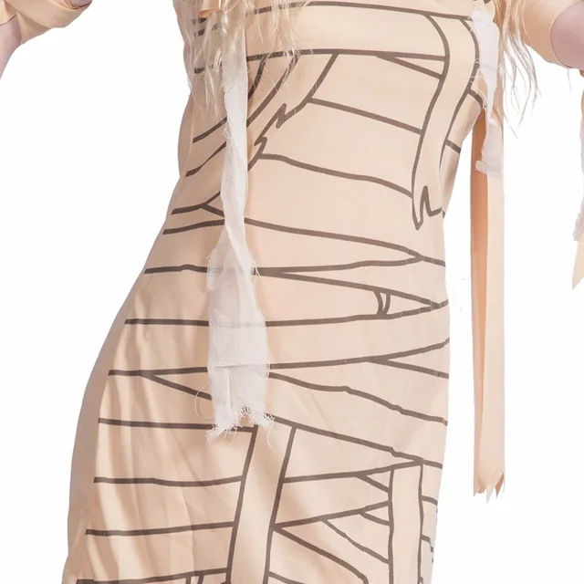 2019 New Ancient Egypt Mummy Cosplay Girl Women Halloween Costume Female Carnival Party Warped Fancy Dress Headpiece - Image 6