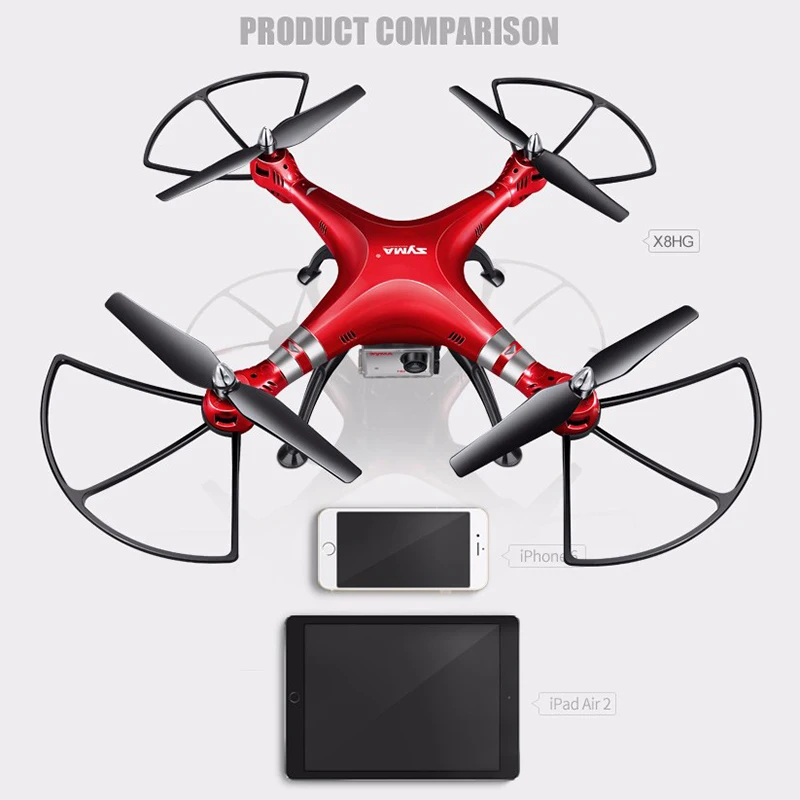 

X8HG 2.4G 4CH RC Helicoptero Drones UAV Profissional Camera de 8MP HD Quadcopter (SYMA X8C/X8W/X8G Upgrade)